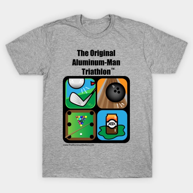 Aluminum Man Triathlon T-Shirt by Jim Poston